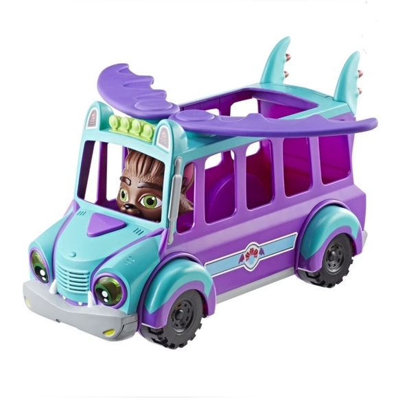6pc Netflix Super Monsters GrrBus Monster Bus Purple Playskool